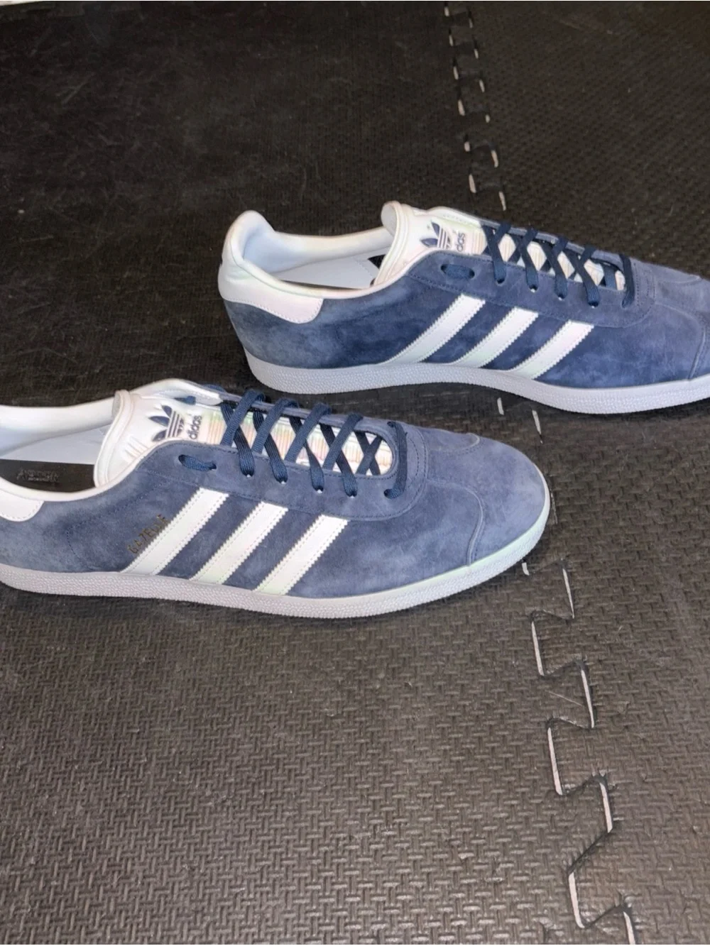 adidas Suede Sneakers in Blue with White Stripes